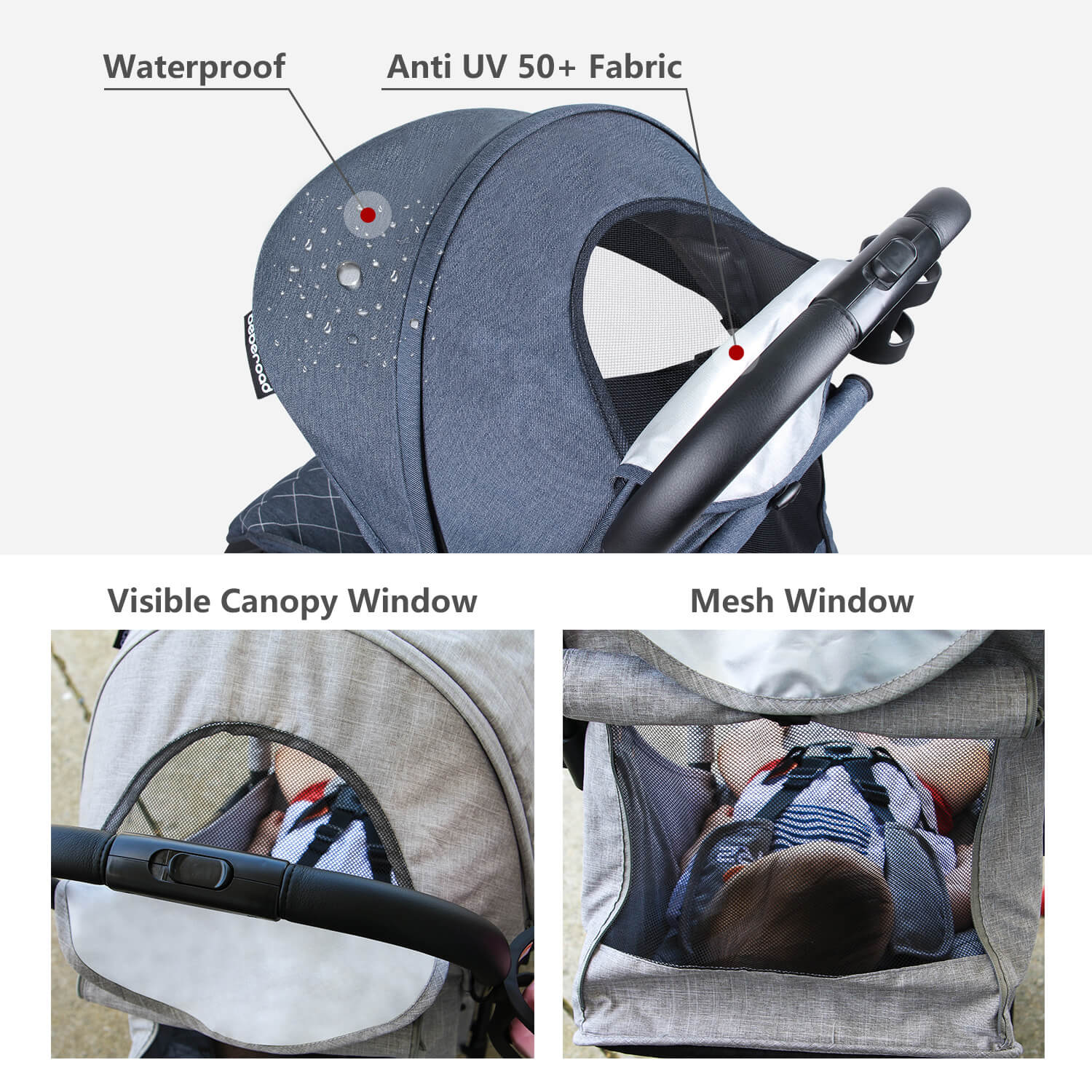 Beberoad R2 Compact Baby Stroller - Ultra Lightweight One-Hand