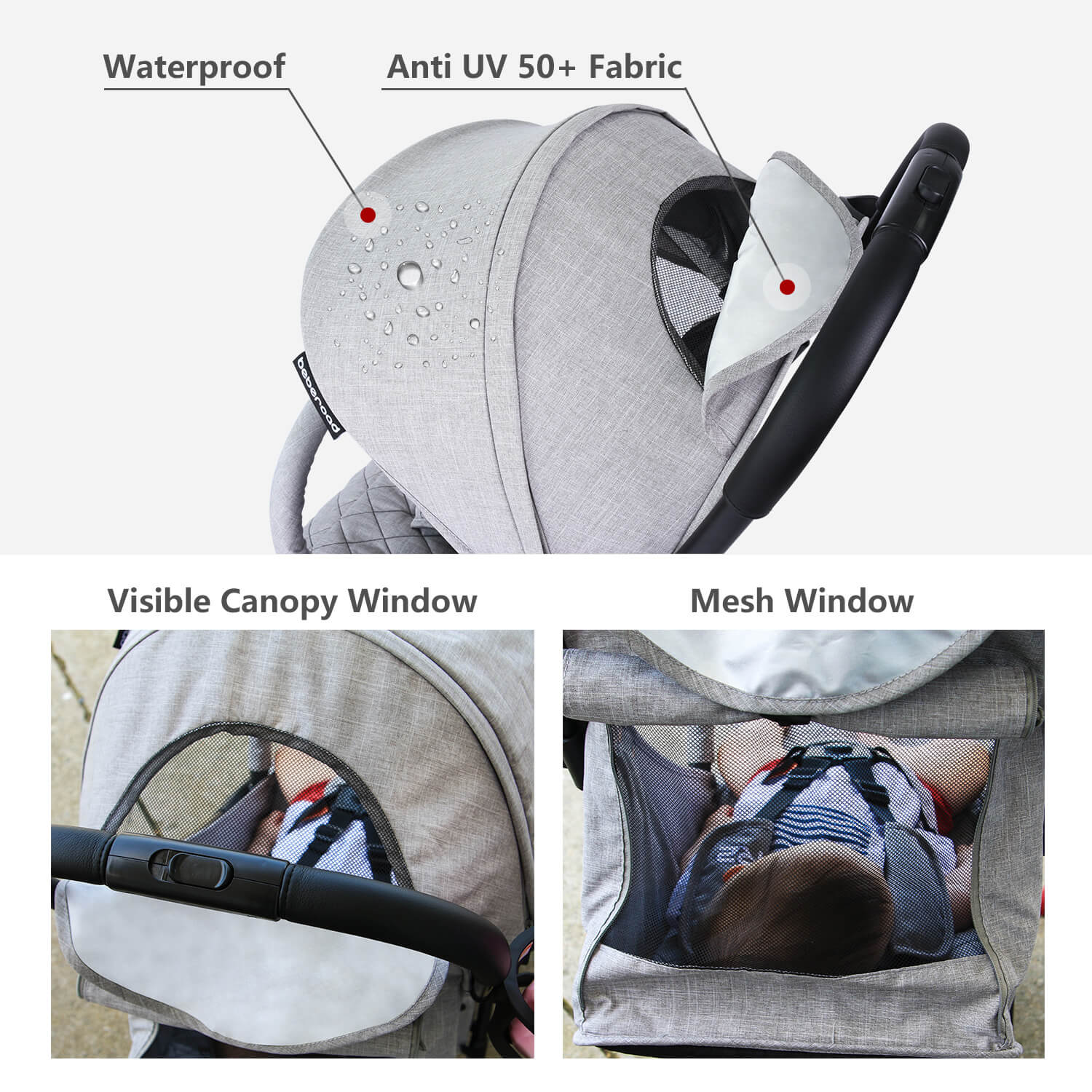 Beberoad R2 Compact Baby Stroller - Ultra Lightweight One-Hand