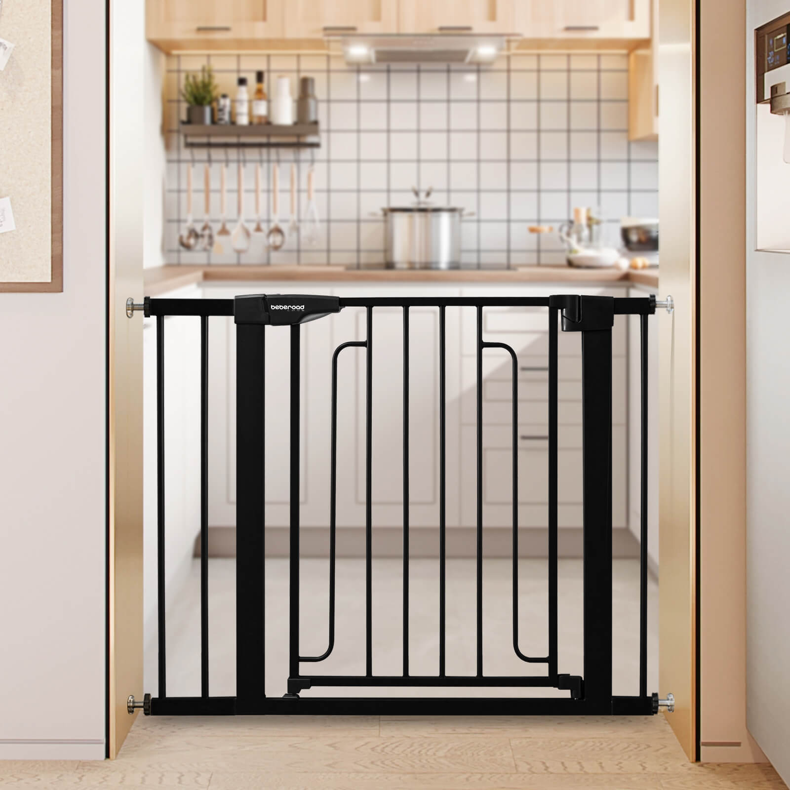 Beberoad Double Door Baby Gat | Pressure Mounted No Drilling | Auto-Close